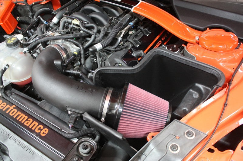JLT 15-19 Ford Mustang GT350/GT350R Black Textured Cold Air Intake Kit w/Red Filter - Tune Req CAI-GT350-15 CAI-GT350-15 Photo - Primary