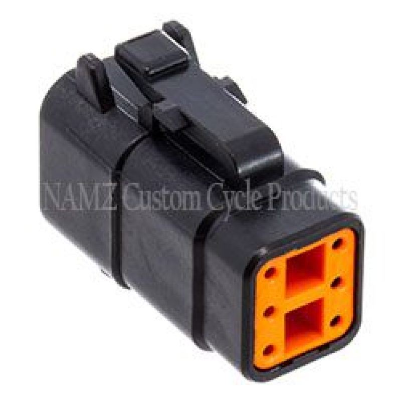 NAMZ Deutsch DTM 6-Position Plug w/6 Stamped Terminals & Wedgelock - Black (HD 74116-98BK) MDP-6B MDP-6B Photo - Primary