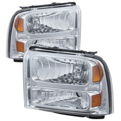 SPYDER Xtune Ford F250/350/450 Super Duty 05-07 Crystal Headlights Chrome HD-JH-FS05-AM-C 9026560 9026560 Photo - Primary