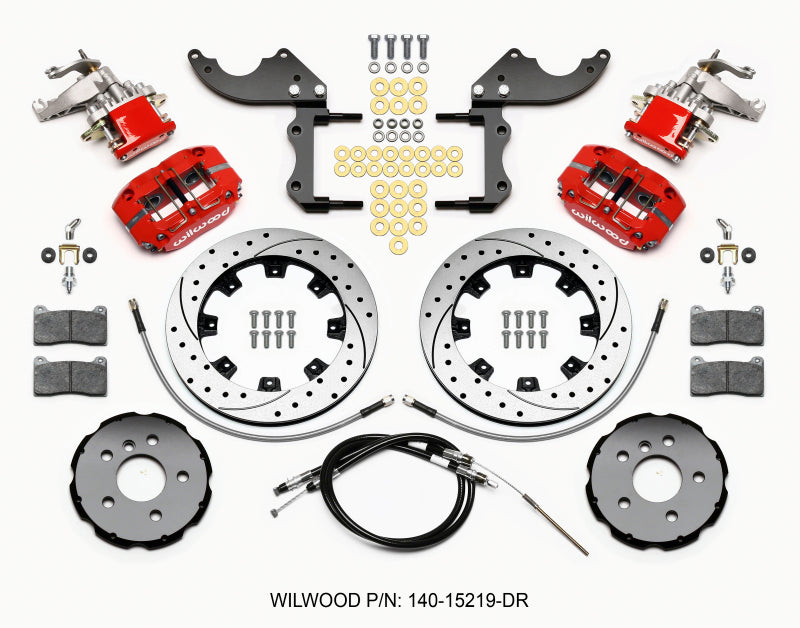 Wilwood Dynapro Radial4 / MC4 Rear Kit 12.19 Drilled Red 2014-2015 Mini Cooper w/Lines & Cables 140-15219-DR 140-15219-DR Photo - Primary