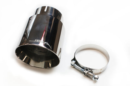 JBA 3in x 4in x 7-5/8in Double Wall Polished Chrome Tip - Clamp On 12-08276 12-08276 Photo - Primary