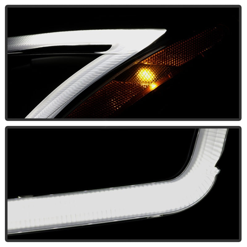 SPYDER xTune 13-15 Nissan Sentra DRL LED Light Bar Proj Halogen Headlights - Blk Smoke (PRO-JH-NS13-LB-BSM) 9042973 9042973 Photo - Unmounted