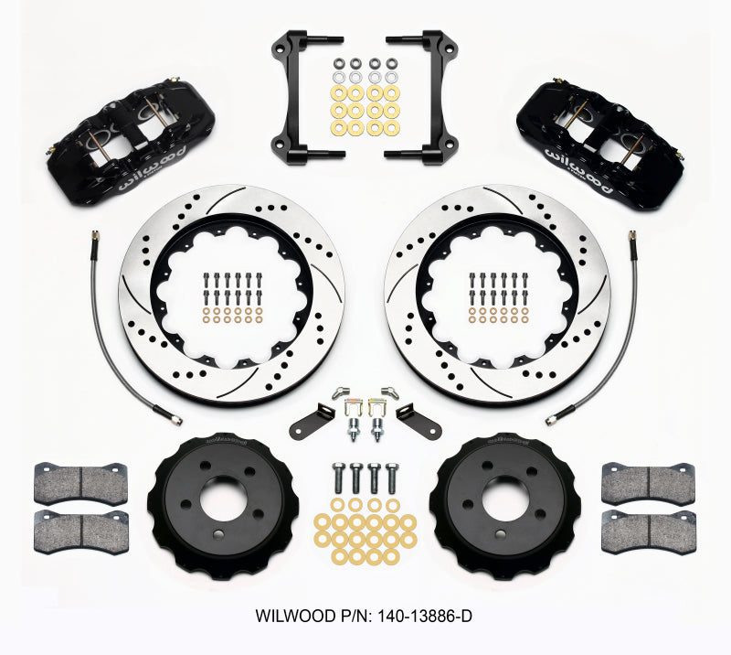 Wilwood AERO6 Front Hat Kit 14.00 Drilled 2015-Up Mustang w/Lines 140-13886-D 140-13886-D Photo - Primary