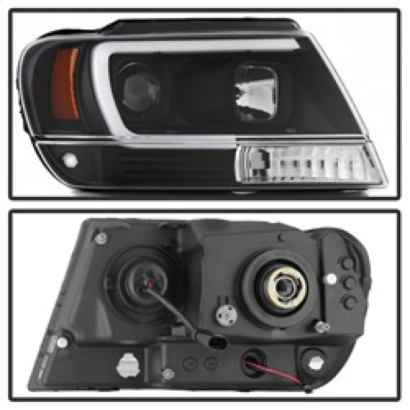 Spyder 99-04 Jeep Grand Cherokee Projector Headlights - Light Bar DRL LED - Black 5085221 5085221 Photo - Unmounted