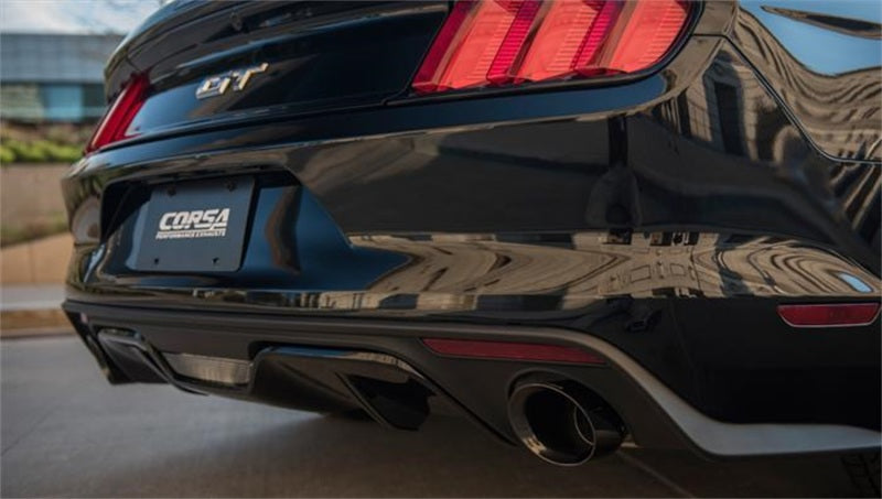 Corsa Performance 15-16 Ford Mustang GT Convertible 5.0L V8 Black Xtreme Dual Rear Exit 14342BLK Photo - Mounted
