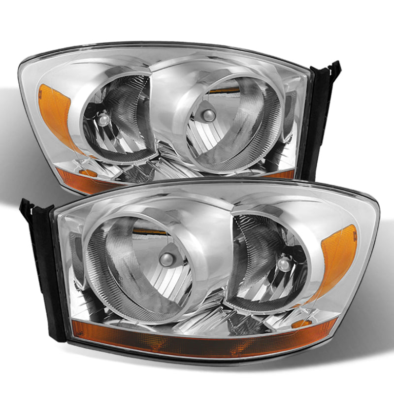 SPYDER Xtune Dodge Ram 06-08 w/ Chrome Bezel & Amber Bar Headlights Chrome HD-JH-DRAM06-AM-C 9026089 9026089 Photo - Primary