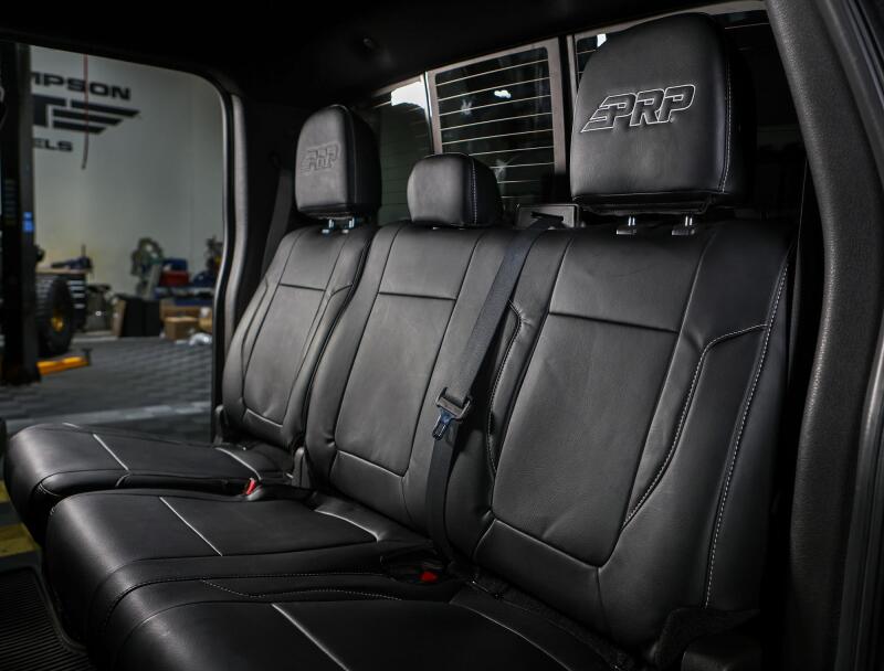 PRP Seats PRP 12-14 Ford Raptor  Rear Bench Seat Covers- Black with Silver Stitch B070-06 B070-06 Photo - Close Up