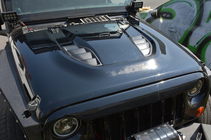 DV8 Offroad 07-18 Jeep Wrangler JK Rubicon 10th Anniversary Replica Hood HDMB07-TA HDMB07-TA Photo - Mounted
