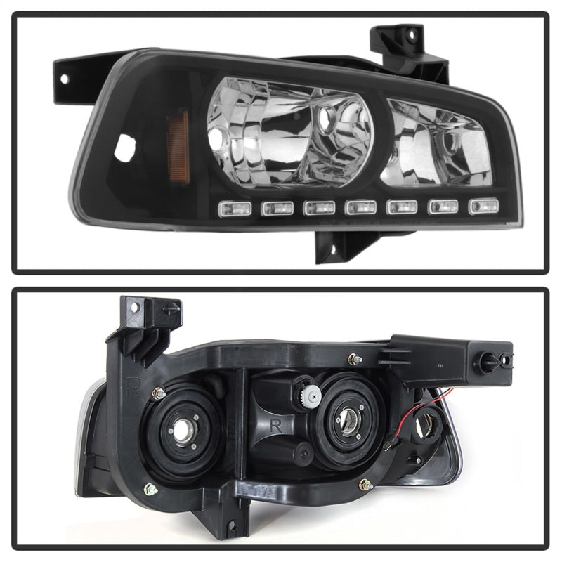 SPYDER Xtune Dodge Charger 06-10 1Pc LED Crystal Headlights Black HD-ON-DCH05-1PC-LED-BK 5017635 5017635 Photo - Unmounted