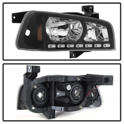 SPYDER Xtune Dodge Charger 06-10 1Pc LED Crystal Headlights Black HD-ON-DCH05-1PC-LED-BK 5017635 5017635 Photo - Unmounted