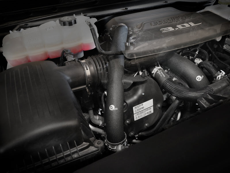 aFe RAM 1500 20-22 V6-3.0L (td) BladeRunner 2-1/2in & 3in Aluminum Hot Charge Pipe Black 46-20598-B 46-20598-B Photo - Mounted