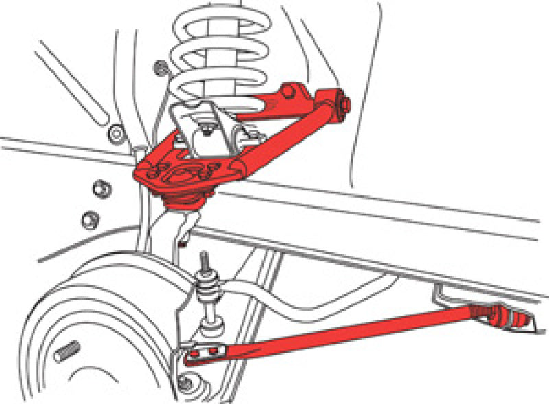 SPC Performance 67-73 Ford Mustang 1st Gen Adjustable Upper Control Arm & Caster Rod 94219 94219 Line Art