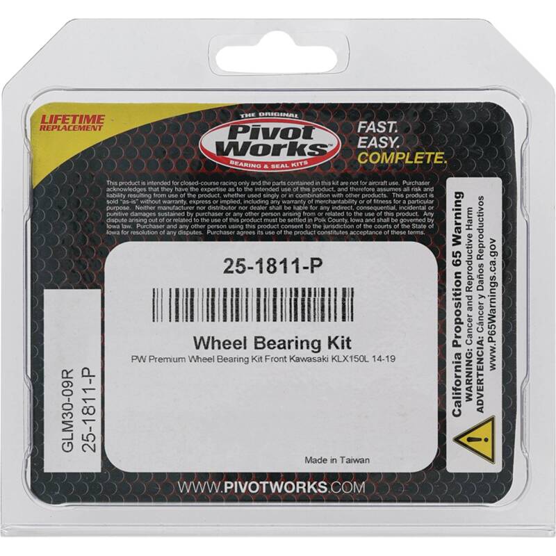 Pivot Works Kawasaki Wheel Bearing Kit Premium Bearings 25-1811-P 25-1811-P Photo - Primary
