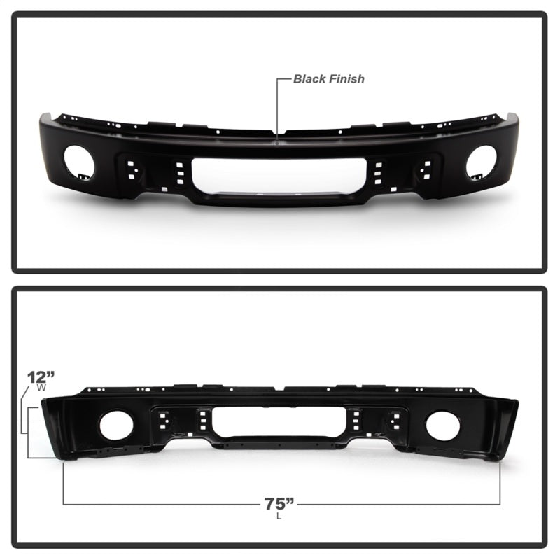 Spyder Ford F150 09-14 w/Fog Light Hole Front Bumper - Black (OEM # 9L3Z17757DPTM) 9948459 9948459 Photo - Unmounted