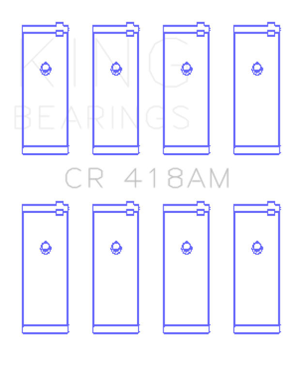 King Engine Bearings King Daewoo A15DM/A15MF/A15SMS/A16DMS/G15MF /Opel /Vauxhall 16SV/E16SE (Size 0.5) Rod Bearing Set CR418AM0.5 CR418AM0.5 Photo - Primary