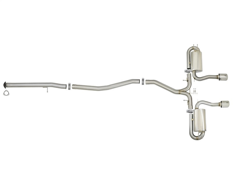 aFe Polished Takeda 3" Cat-Back Exhaust 17-18 Honda Civic Si I4 1.5L (T) 49-36621-P Photo - Unmounted