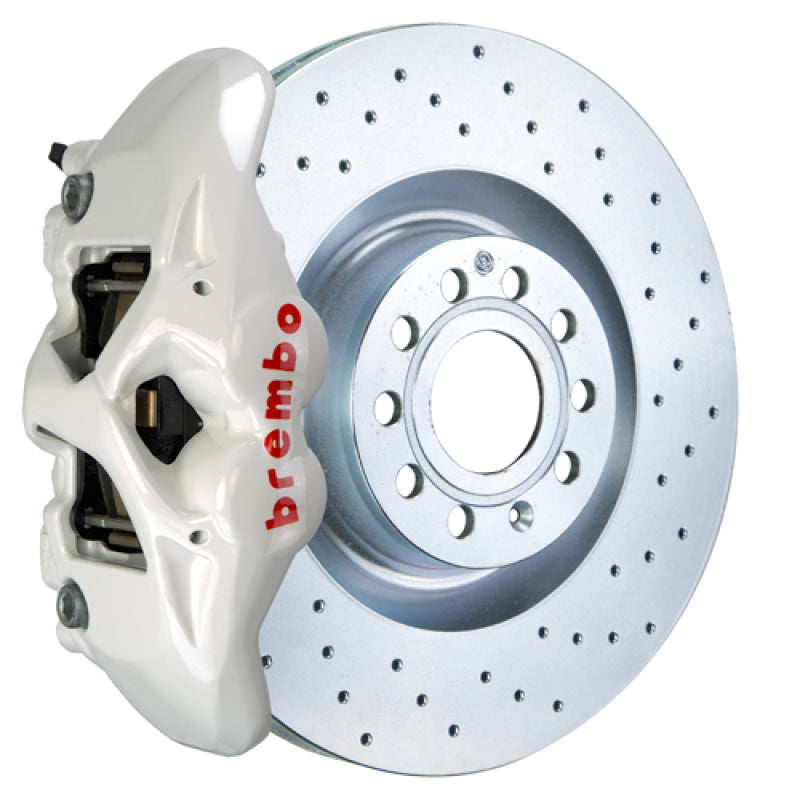 Brembo 05-10 Jetta GLI Front GT BBK 4 Piston Cast 345x30 1pc Rotor Drilled-White 1S4.8002A6 1S4.8002A6 Photo - Primary