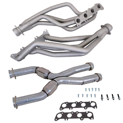 BBK 86-04 Ford Mustang Coyote Swap 1-3/4in Long Tube Headers w/High Flow Catted X-Pipe (Ti Ceramic) 16342 16342 Photo - Primary