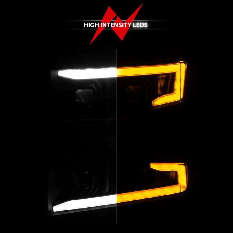 ANZO 19-22 Chevrolet Silverado 1500 LED Proj HL w/Lgt Bar SwBk Seq. Blk w/In. Light - Driver Side ON 111566-L 111566-L User 5
