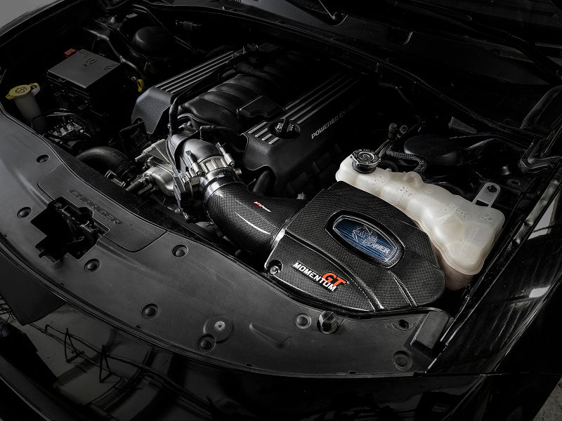 aFe Momentum Black Series Carbon Fiber Pro 5R Air Intake System 11-19 Dodge Charger SRT8 6.4L 58-10003R 58-10003R Photo - Mounted