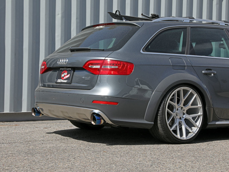 aFe MACH Force-Xp 13-16 Audi Allroad L4 SS Cat-Back Exhaust w/ Blue Flame Tips 49-36438-L 49-36438-L Photo - Mounted