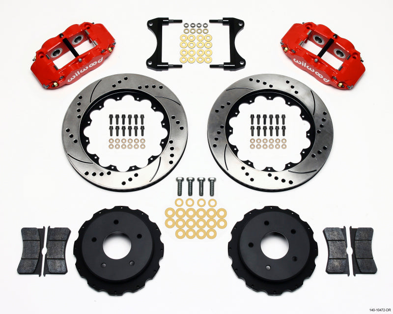 Wilwood FNSL4R Rear Kit, 14.00", Drill, Red, 65-82 Corvette C2/C3 140-10472-DR Photo - Primary