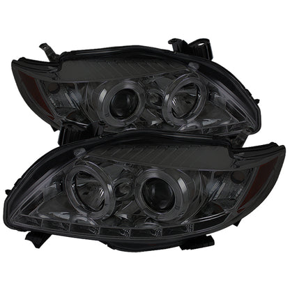 Spyder Toyota Corolla 09-10 Projector Headlights LED Halo DRL Smke High H1 Low H1 PRO-YD-TC09-DRL-SM 5032522 5032522 Photo - Primary