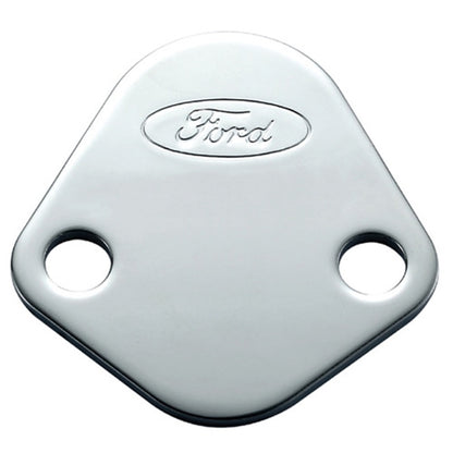 Ford Fuel Pump Block-Off Plate Chrome w/Ford Logo FRD302-290 302-290 Photo - Primary