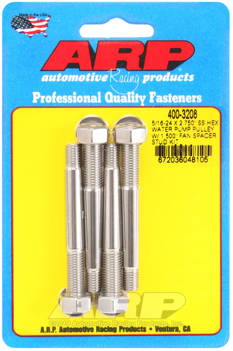 ARP 5/16-24 X 2.750 Water Pump Pulley Stud Kit 400-3208 Photo - Primary