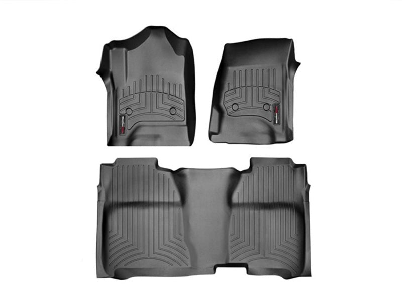 WeatherTech 14+ Chevrolet Silverado Front And Rear FloorLiner - Black 446071-445422 Photo - Primary