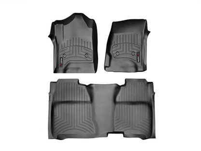 WeatherTech 14+ Chevrolet Silverado Front And Rear FloorLiner - Black 446071-445422 Photo - Primary