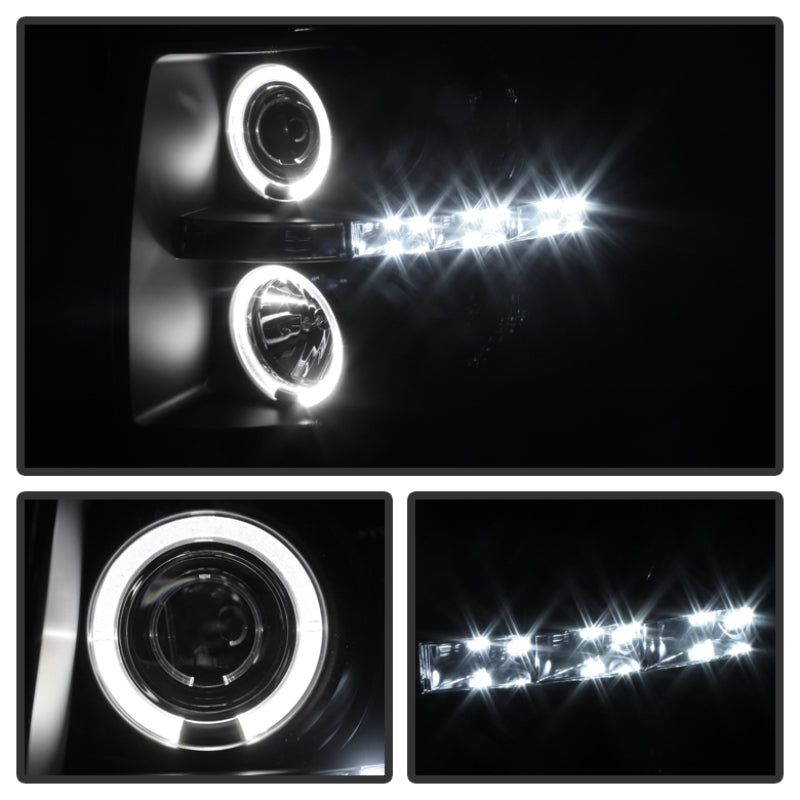 Spyder Chevy Silverado 1500/2500 07-13 Projector Headlights LED Halo LED Blk Smke PRO-YD-CS07-HL-BSM 5078322 5078322 User 1