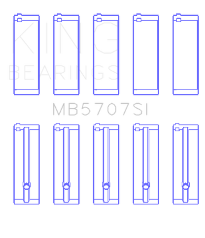 King Engine Bearings King Hyundai G4KE / G4KC (Size +5) Main Bearings (Set of 5) MB5707SI0.5 MB5707SI0.5 Photo - Primary