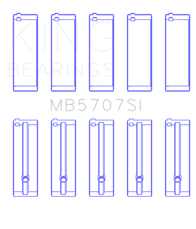 King Engine Bearings King Hyundai G4KE / G4KC Main Bearings (Set of 5) MB5707SI MB5707SI Photo - Primary