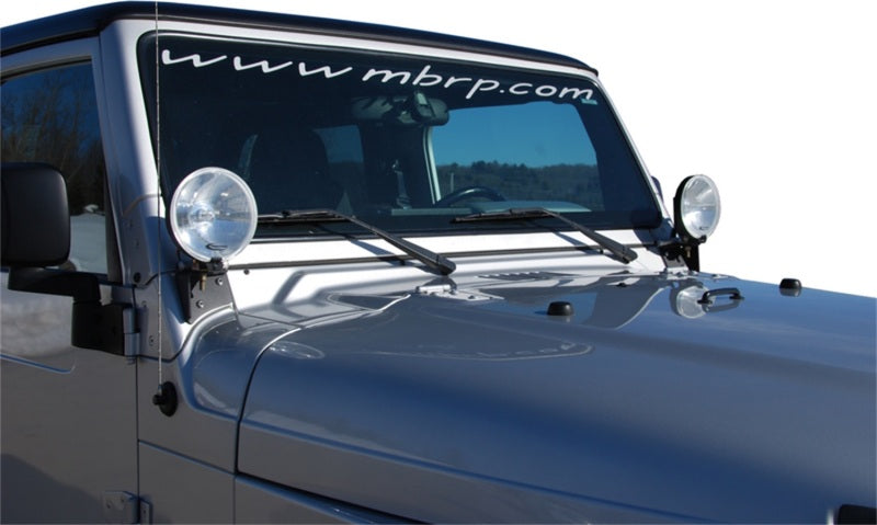 MBRP 97-06 Jeep Wrangler TJ Windshield Light Bracket 131043 Photo - Mounted