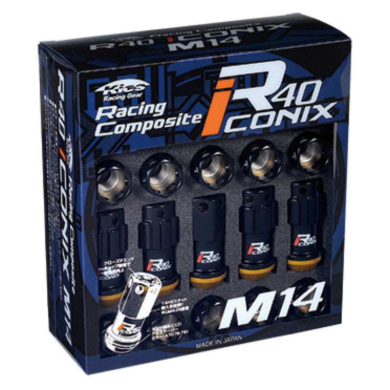 Project Kics KYO-EI R40 Iconix M14x1.25 Black Lock & Nut Set (Capless) WRI15KA WRI15KA User 1