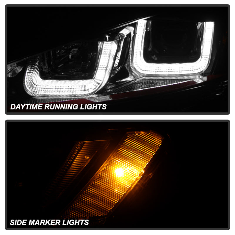 Spyder Volkswagen Golf VII 14-16 Projector Headlights DRL LED Red Stripe Blk PRO-YD-VG15-RED-DRL-BK 5080592 5080592 User 1