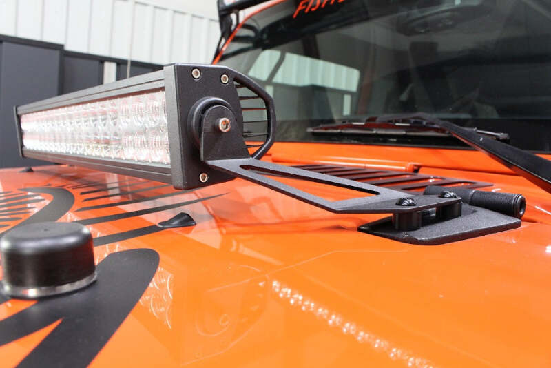 Fishbone Offroad 07-18 Jeep Wrangler JK Hood Light Mount Brackets FB21066 FB21066 Photo - lifestyle view