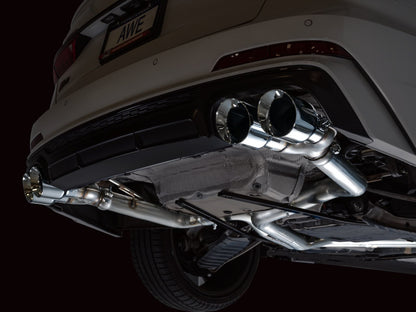 AWE Tuning 19-23 Audi C8 S6/S7 2.9T V6 AWD Track Edition Exhaust - Chrome Silver Tips 3020-42101 3020-42101 Photo - Mounted