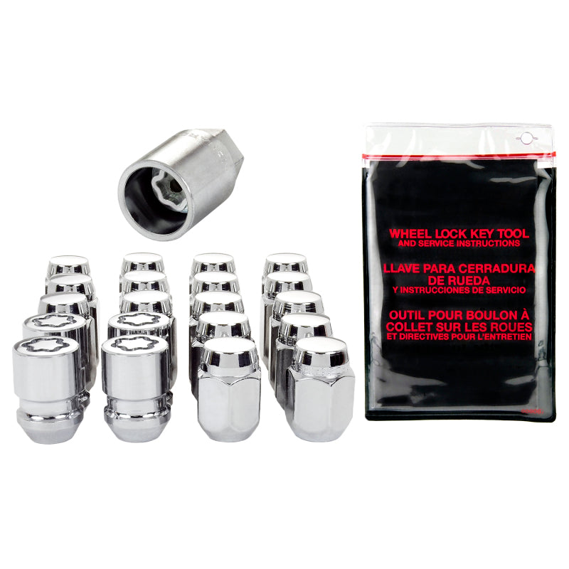 McGard 4 Lug Hex Install Kit w/Locks (Cone Seat Nut) M12X1.25 / 13/16 Hex / 1.28in. Length - Chrome 84454 84454 Photo - out of package