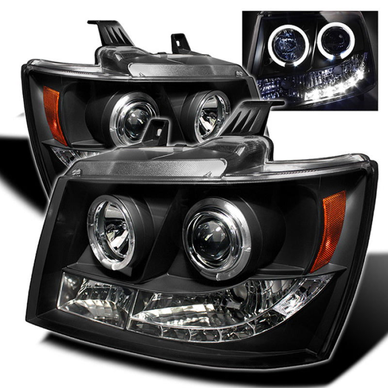 Spyder Chevy Suburban 1500 07-14 Projector Headlights LED Halo LED Blk PRO-YD-CSUB07-HL-BK 5009647 5009647 Photo - Primary
