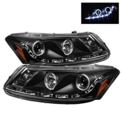 Spyder Honda Accord 08-12 4Dr Projector Headlights- LED Halo DRL Blk PRO-YD-HA08-4D-HL-BK 5010667 5010667 Photo - Primary