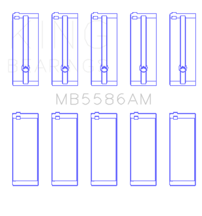 King Engine Bearings Isuzu 4Ze1 Sohc 8V (Size +0.50mm) Main Bearing Set MB5586AM0.5 MB5586AM0.5 Photo - Primary