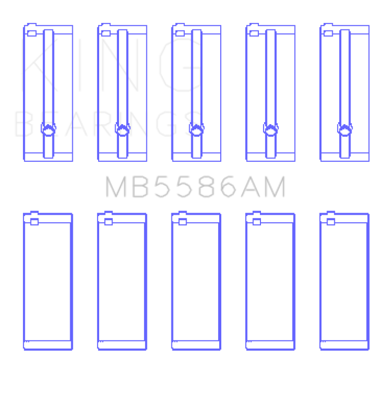 King Engine Bearings Isuzu 4Ze1 Sohc 8V (Size +0.25mm) Main Bearing Set MB5586AM0.25 MB5586AM0.25 Photo - Primary