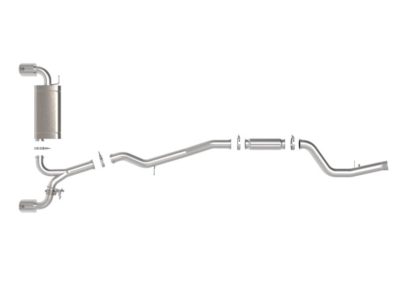 aFe POWER Takeda 2021 Toyota Supra 2.0L (t) 2.5in-3in 304 SS CB Exhaust w/ Polished Tips 49-36050-P 49-36050-P Photo - Unmounted