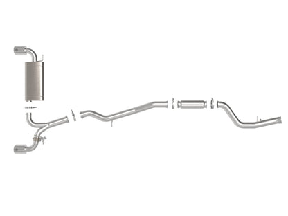 aFe POWER Takeda 2021 Toyota Supra 2.0L (t) 2.5in-3in 304 SS CB Exhaust w/ Polished Tips 49-36050-P 49-36050-P Photo - Unmounted