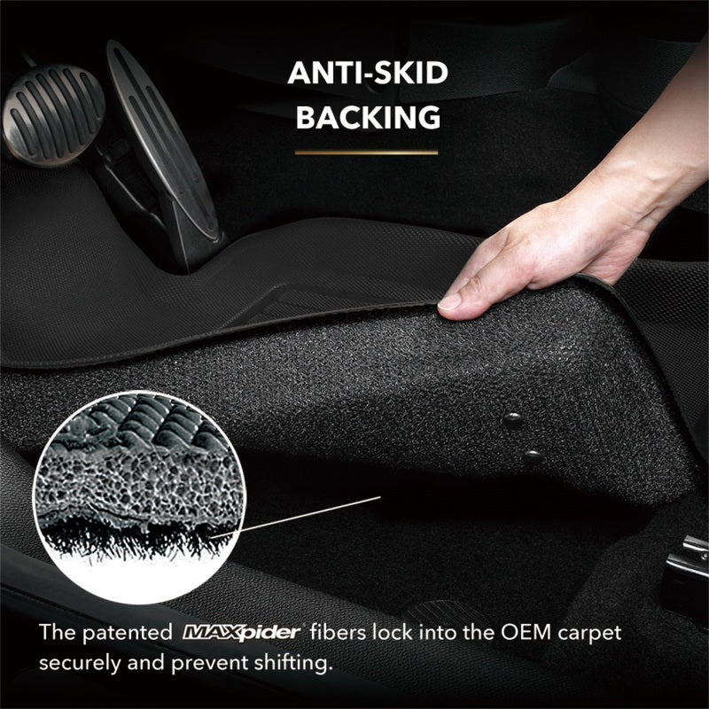 3D MAXpider 2021 Chevrolet Tahoe / Suburban / GMC Yukon / Yukon XL Kagu 2nd Row Floormats - Black L1GM02921509 L1GM02921509 Photo - Mounted