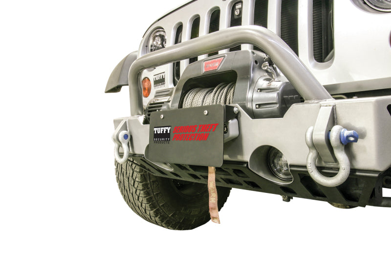 Tuffy Products Tuffy Flipup License Plate Holder- Winch W/Hawse- Blk 333-01 333-01 Photo - Mounted