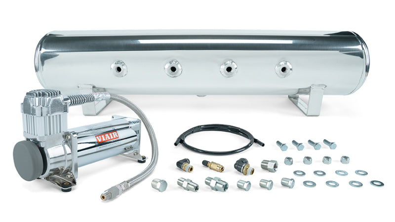 Air Lift 4 Gal. 7-Port Tank w/ Viair 444c Chrome Compressor (Incl. Fittings & Mounting Hardware) 27803 27803 Photo - Primary