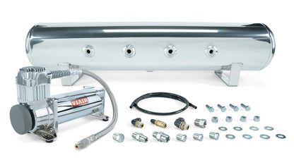 Air Lift 4 Gal. 7-Port Tank w/ Viair 444c Chrome Compressor (Incl. Fittings & Mounting Hardware) 27803 27803 Photo - Primary